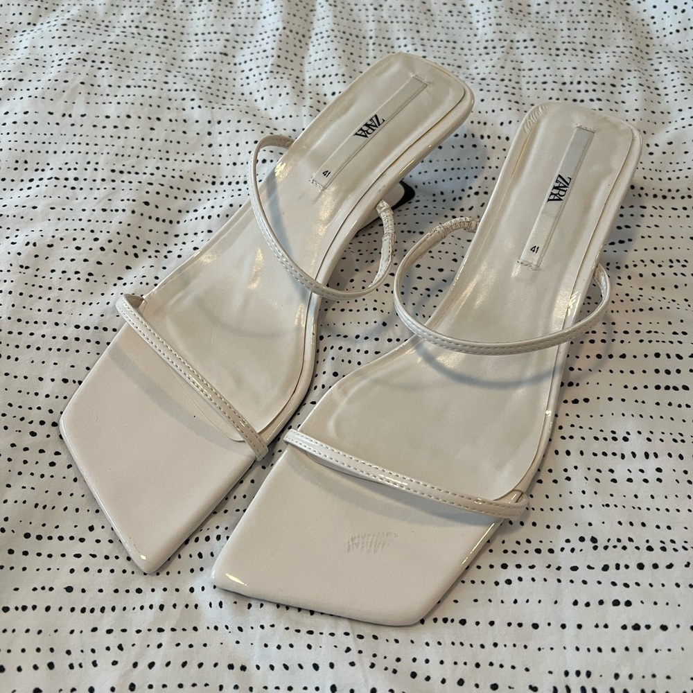 Zara white sandals